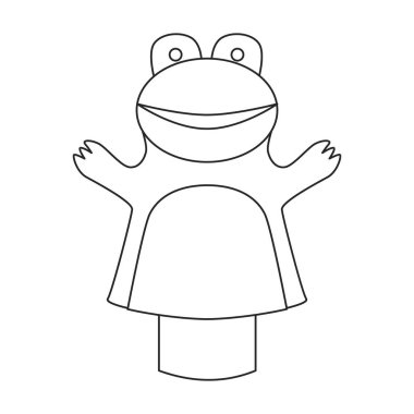 Tiyatro kuklaları vektör simgesi. Taslak vektör simgesi beyaz arka plan kuklalarında izole edilmiş..