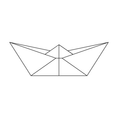 Origami vektör simgesi. Beyaz arkaplan origamisinde izole edilmiş ana vektör simgesi.