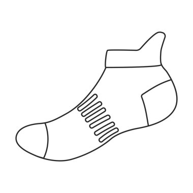 Sock vektör simgesi. Taslak vektör simgesi beyaz arka plan çorabında izole edildi.