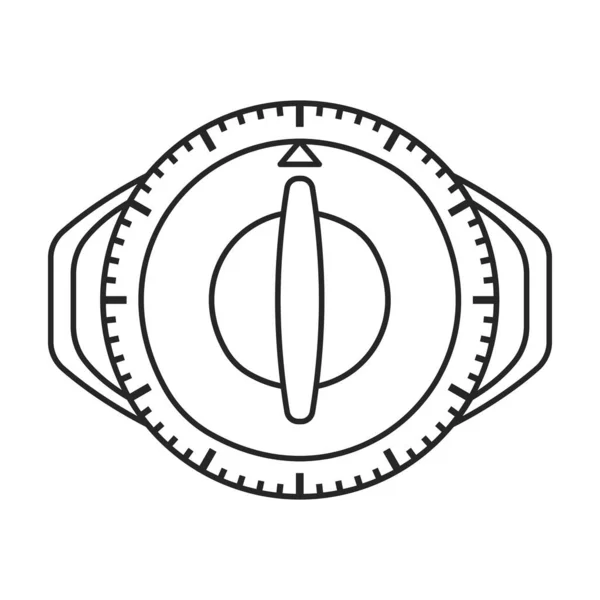 Значок вектора контура кухонного таймера. Векторные иллюстрации печи секундомер на белом фоне. Изолированный контур иллюстрации иконка кухонный таймер. — стоковый вектор