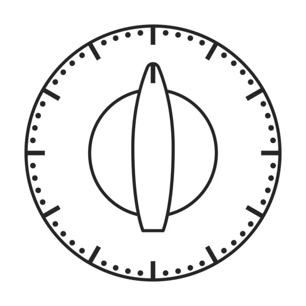 Küchen-Timer-Vektor-Umriss-Symbol. Vector Illustration Ofen Stoppuhr auf weißem Hintergrund. Isolierte Umrisse Illustration Symbol Küche Timer. — Stockvektor
