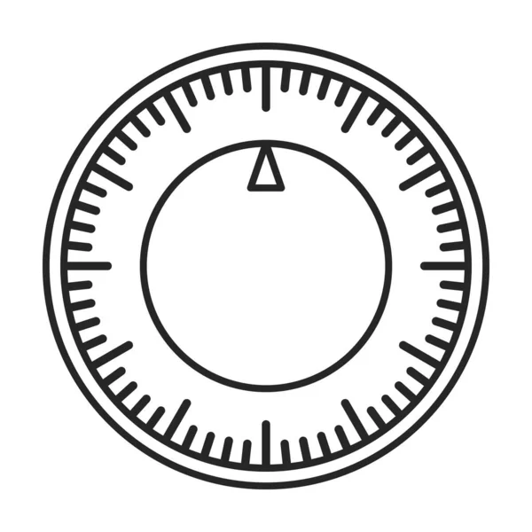 厨房定时器矢量轮廓图标.白色背景上的矢量插图烤箱秒表.孤立的轮廓插图图标厨房定时器. — 图库矢量图片