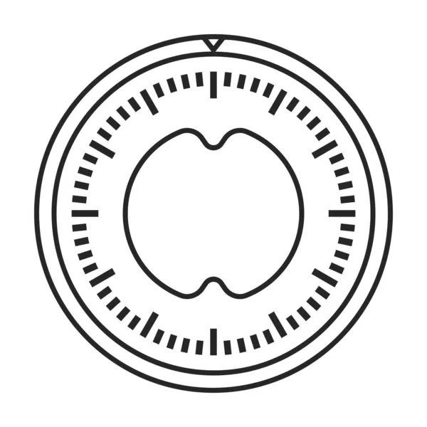 Temporizador de cocina icono contorno del vector. Vector ilustración cronómetro horno sobre fondo blanco. Esquema aislado icono ilustración cocina temporizador. — Vector de stock