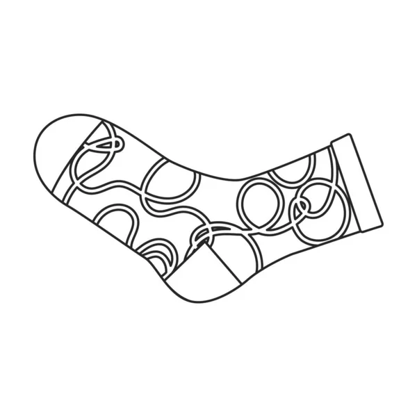 Sock vektör simgesi. Taslak vektör simgesi beyaz arka plan çorabında izole edildi. — Stok Vektör