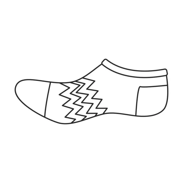 Sockenvektorsymbol. Umrissvektorsymbol isoliert auf weißem Hintergrund Socke. — Stockvektor