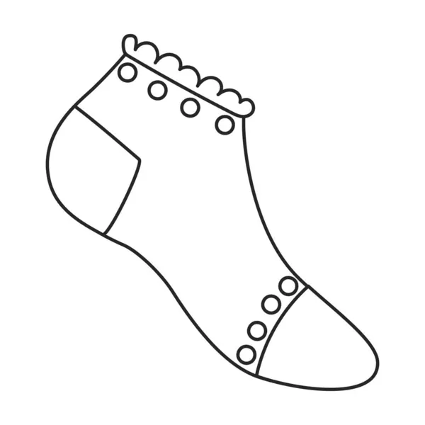 Sock vetor icon.Outline vetor ícone isolado na meia fundo branco. —  Vetores de Stock