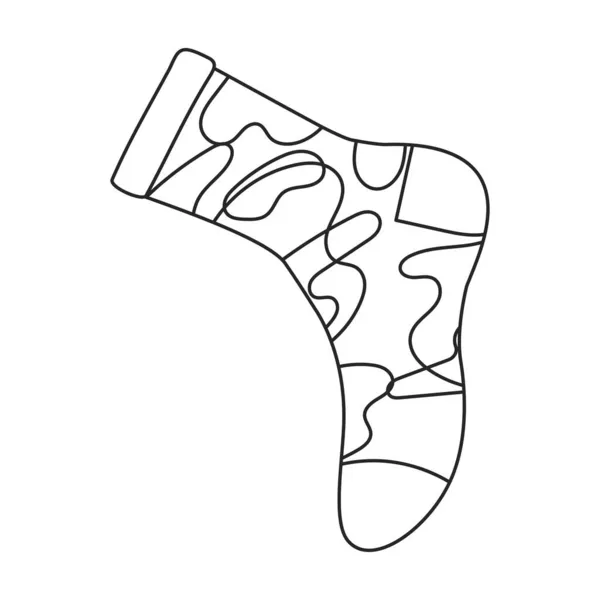 Icône vectorielle chaussette. Icône vectorielle contour isolé sur fond blanc chaussette. — Image vectorielle