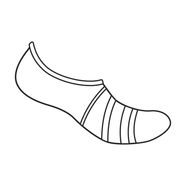 Calcetín vector icon.Outline icono de vector aislado en calcetín de fondo blanco. — Archivo Imágenes Vectoriales