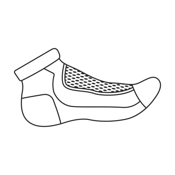Sock vetor icon.Outline vetor ícone isolado na meia fundo branco. —  Vetores de Stock