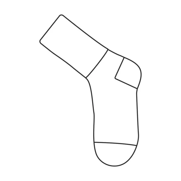 Icona del vettore Sock. Icona del vettore Outline isolata su calzino bianco di sfondo. — Vettoriale Stock