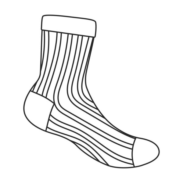 Sock vector icon.Outline vector icon isolated on white background sock.