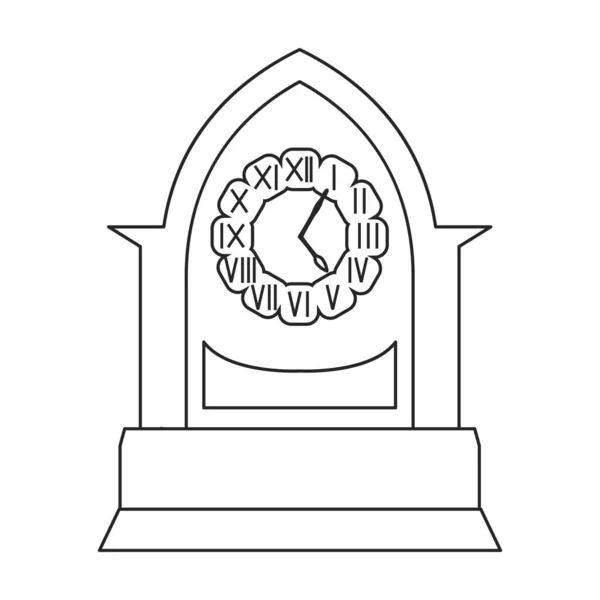 Relógio antigo ícone esboço isolado. Vetor ilustração relógio velho no fundo branco. Vector esboço ilustração ícone relógio antigo. — Vetor de Stock