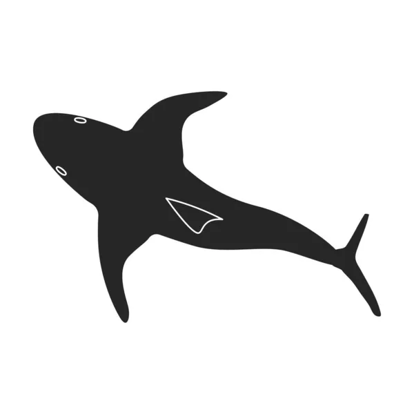 Shark schwarzer Vektor icon.Black Vektor Illustration Fische des Meeres. Isolierte Abbildung des Hai-Symbols auf weißem Hintergrund. — Stockvektor