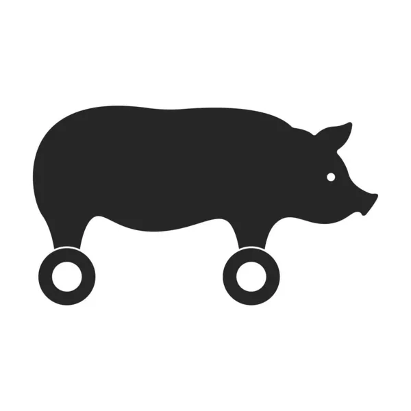 Icono de vector de cerdo de madera icon.Black vector aislado sobre fondo blanco cerdo de madera. — Vector de stock
