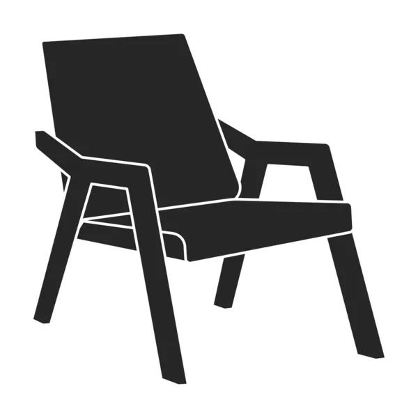 Accueil fauteuil vecteur icône noire. Illustration vectorielle chaise confortable sur fond blanc. Illustration isolée noir icône accueil fauteuil. — Image vectorielle