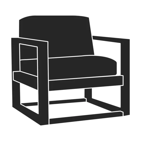 홈 안락 의자 벡터 블랙 아이콘. 흰색 바탕에 편안 한 의자가 있다. 분리 된 그림검은 아이콘 홈 안락 의자. — 스톡 벡터