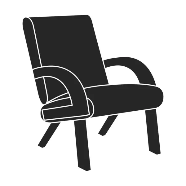 Вектор домашнего кресла черная икона. Векторная иллюстрация удобное кресло на белом фоне. Изолированная иллюстрация черная икона домашнее кресло. — стоковый вектор