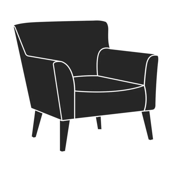 Inicio sillón vector icono negro. Ilustración vectorial silla cómoda sobre fondo blanco. Ilustración aislada negro icono hogar sillón. — Vector de stock