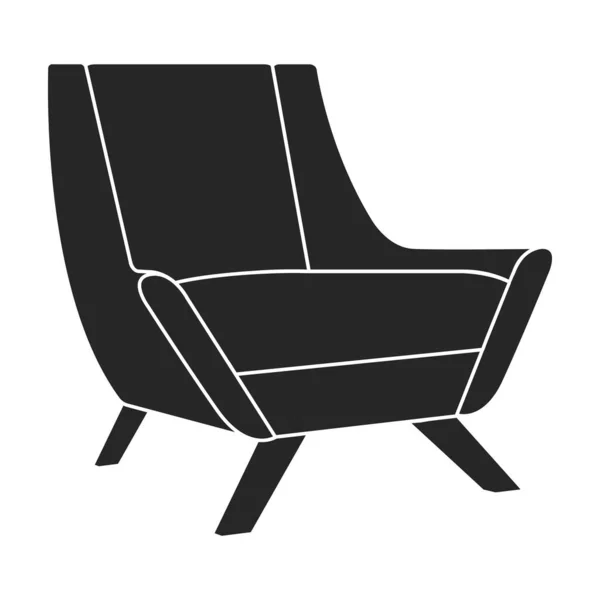 홈 안락 의자 벡터 블랙 아이콘. 흰색 바탕에 편안 한 의자가 있다. 분리 된 그림검은 아이콘 홈 안락 의자. — 스톡 벡터