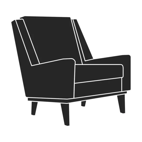 Домашнє крісло вектор чорна іконка. Векторна ілюстрація зручне крісло на білому тлі. Ізольована ілюстрація чорна ікона домашнє крісло . Ліцензійні Стокові Вектори