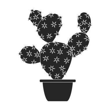 Ev bitkisi kaktüsü vektör siyah ikon. Beyaz arka planda vektör illüstrasyon kaktüsü. İzole edilmiş siyah illüstrasyon ikonu ev bitkisi kaktüsü.