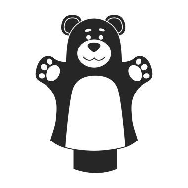 Tiyatro kuklaları vektör simgesi. Siyah vektör simgesi beyaz arka plan kuklalarında izole edilmiş..