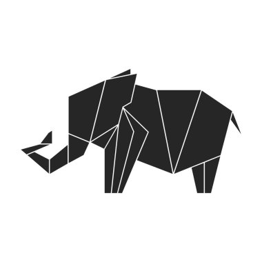 Origami vektör simgesi. Siyah vektör simgesi beyaz arkaplan origamisinde izole edildi.