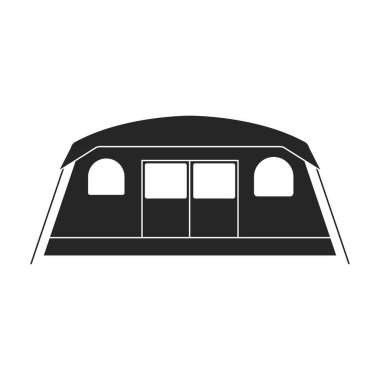 Çadır vektör simgesi. Siyah vektör simgesi beyaz arka plan çadırında izole edildi.