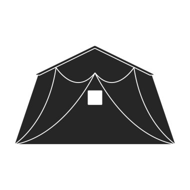 Çadır vektör simgesi. Siyah vektör simgesi beyaz arka plan çadırında izole edildi.