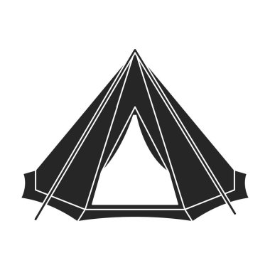 Çadır vektör simgesi. Siyah vektör simgesi beyaz arka plan çadırında izole edildi.