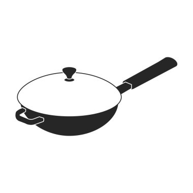 Pan vektör simgesi. Siyah vektör simgesi beyaz arkaplanda izole edildi.