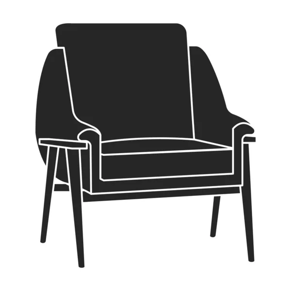 ホームアームチェアベクトルブラックアイコン。白い背景にベクトルイラスト快適な椅子。隔離されたイラスト黒のアイコンホームアームチェア. — ストックベクタ