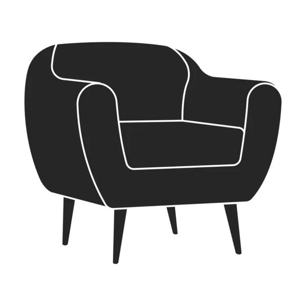 Início poltrona vetor ícone preto. Ilustração vetorial cadeira confortável no fundo branco. Isolado ilustração preto ícone casa poltrona. —  Vetores de Stock
