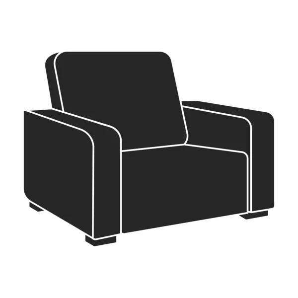 Accueil fauteuil vecteur icône noire. Illustration vectorielle chaise confortable sur fond blanc. Illustration isolée noir icône accueil fauteuil. — Image vectorielle