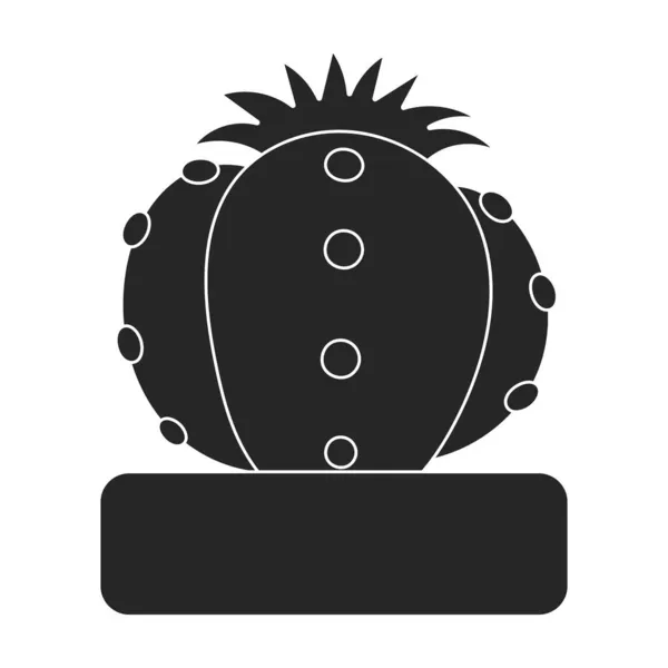 Planta doméstica cactus vector icono negro. Cactus de ilustración vectorial sobre fondo blanco. Icono de ilustración en negro aislado houseplant cactus. — Vector de stock