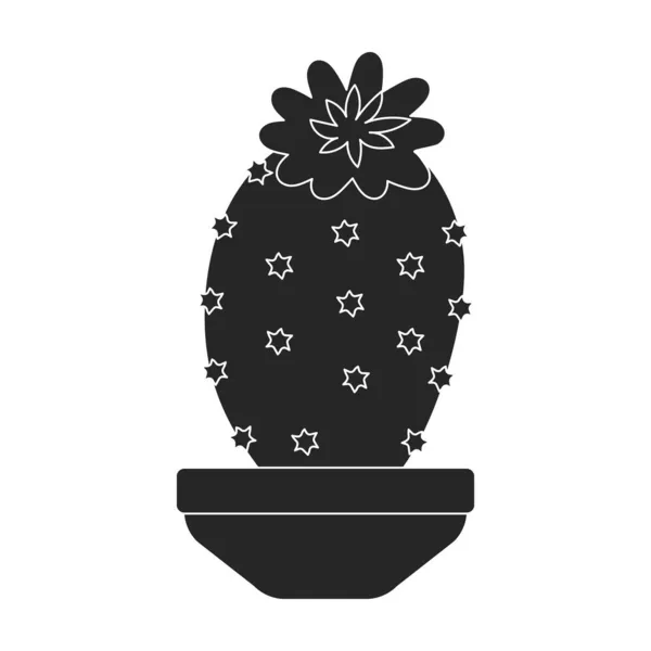 Cactus de plantes d'intérieur vecteur icône noire. Illustration vectorielle cactus sur fond blanc. Isolé icône illustration noire cactus de plantes d'intérieur. — Image vectorielle