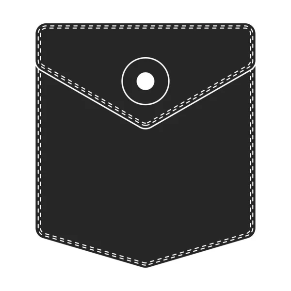 Ícone vetor de bolso icon.Black vetor isolado no bolso de fundo branco. — Vetor de Stock