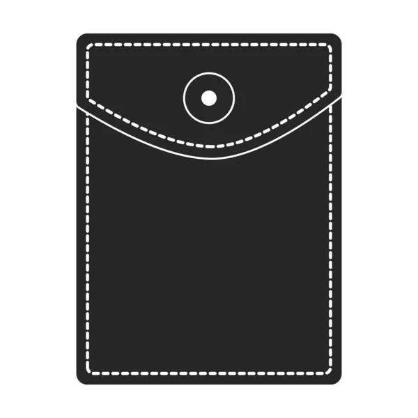Ícone vetor de bolso icon.Black vetor isolado no bolso de fundo branco. — Vetor de Stock