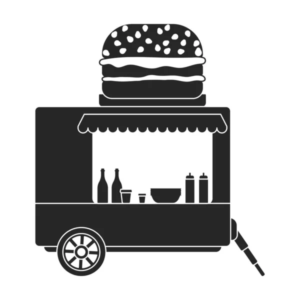Lebensmittelanhänger-Vektor-Symbol. Schwarzes Vektor-Symbol isoliert auf weißem Hintergrund Lebensmittel-Anhänger. — Stockvektor