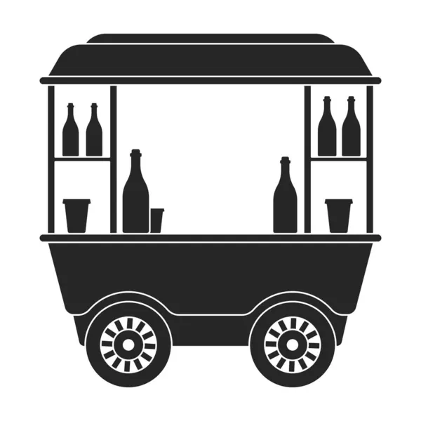 Food trailer vector icon.Black vector icon isolated on white background food trailer. — Stock Vector