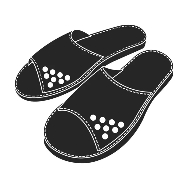 Pantoufles icône vecteur.Icône vectorielle noire isolée sur fond blanc pantoufles. — Image vectorielle