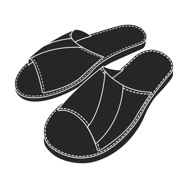 Pantofole vettoriali icon.Black icona vettoriale isolato su sfondo bianco pantofole. — Vettoriale Stock