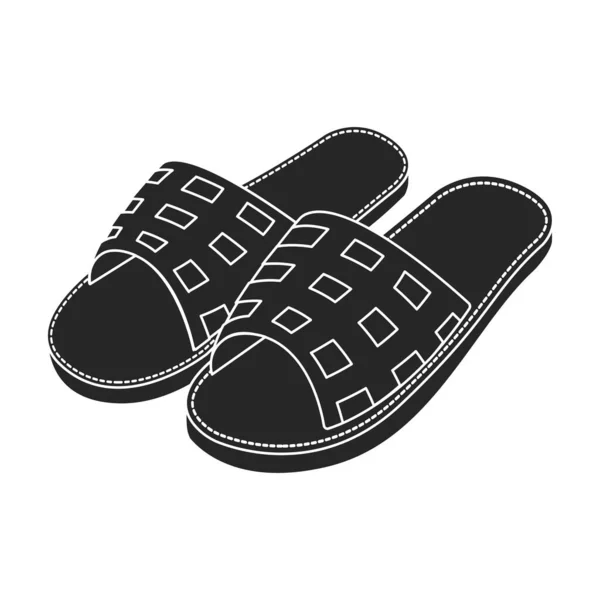 Slippers vector icon.Black vector icon isolated on white background slippers. — Stock Vector