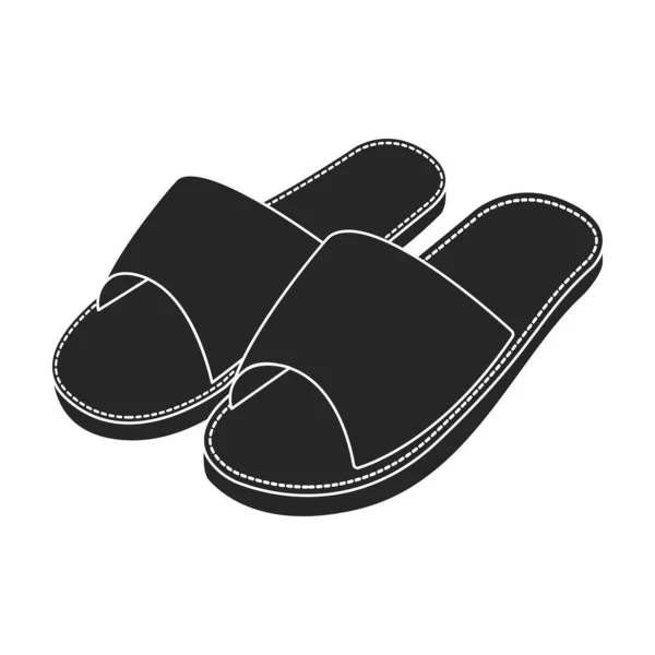 Slippers vector icon.Black vector icon isolated on white background slippers. — Stock Vector