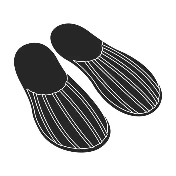 Slippers vector icon.Black vector pictogram geïsoleerd op witte achtergrond slippers. — Stockvector