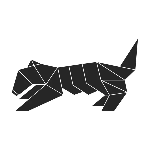 Origami wektor ikony.Czarny wektor ikona izolowane na białym tle origami. — Wektor stockowy