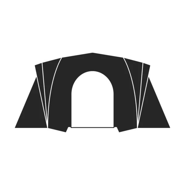 Ícone vetor tenda icon.Black vetor isolado na tenda fundo branco. — Vetor de Stock