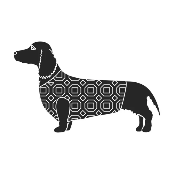 Dachshund vector icon.Black icono vectorial aislado sobre fondo blanco dachshund. — Archivo Imágenes Vectoriales