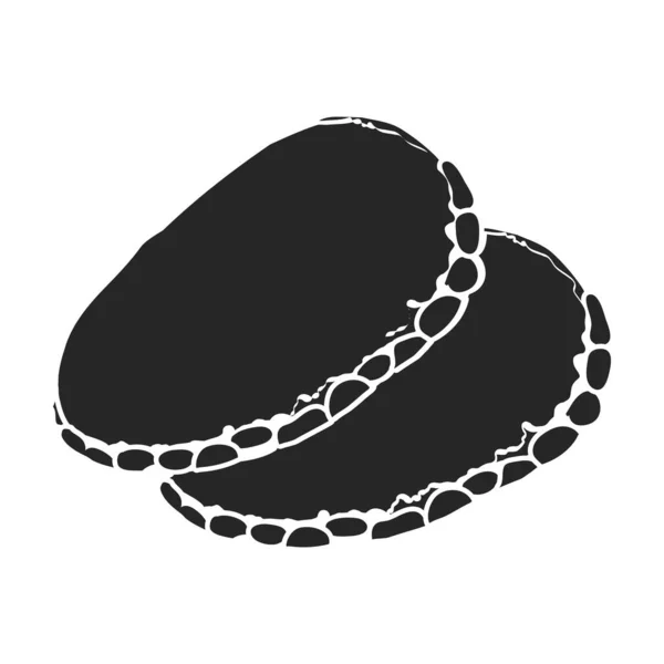 Truffle vector icon.Black vector icon 은 흰색 배경 송로에 분리 된다.. — 스톡 벡터