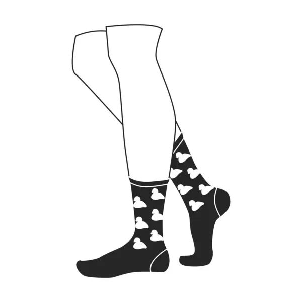 Mujer icono de vector de calcetín. Icono de vector negro aislado en fondo blanco mujer calcetín. — Archivo Imágenes Vectoriales